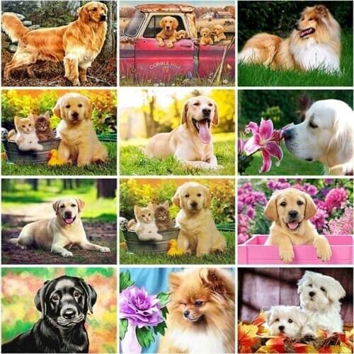 DIY 5D Diamond Painting Dog Diamond Embroidery Animal Cross Stitch Full Round/Square Mosaic Rhinestone Manual Art Home Decor