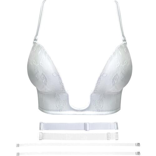 Designer Push up Bras For women underwear Sexy lingerie silicone transparent Simple Strap Floral Plus Size Bralette A B C D E