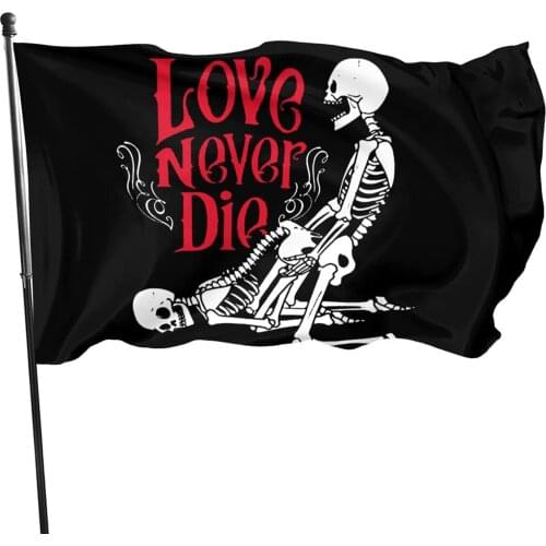 Pirate Love Never Dies Double 3x5 Foot Flags Outdoor Flags Best Military Flag Is Not Damaged Durable