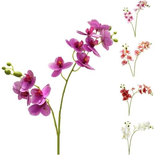 Artificial Orchid 3D printOrchids white artificial flowers hand feel simulation orchid flower for home wedding decoration floreS