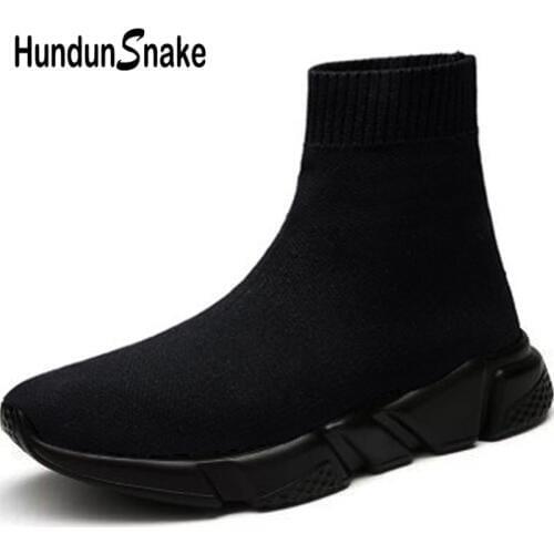 Hundunsnake High Top Mens Shoes Sports Shoes Women Socks Sneakers Men Running Shoes For Men Training Shoe men Black Tennis A-037