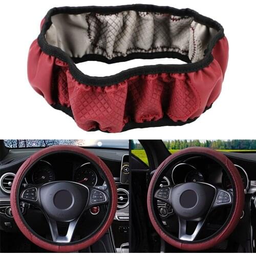 LEEPEE Anti-Slip Universal Skidproof Embossing Leather PU Microfiber Auto Steering-wheel Cover Car Steering Wheel Cover