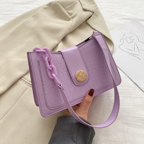 Fashion Texture Womens Bags 2021 New Trend Crocodile Pattern Shoulder Bag PU Leather All-match Buckle Handbag Small Square Bag