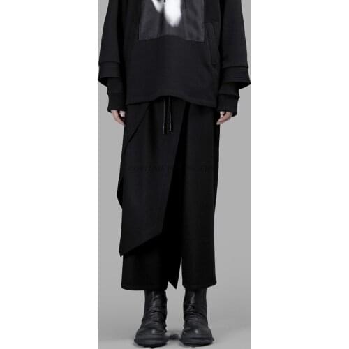 Mens Clothing Fashion stylist GD Casual pants loose material wide leg pants skirt nine plus size costumes