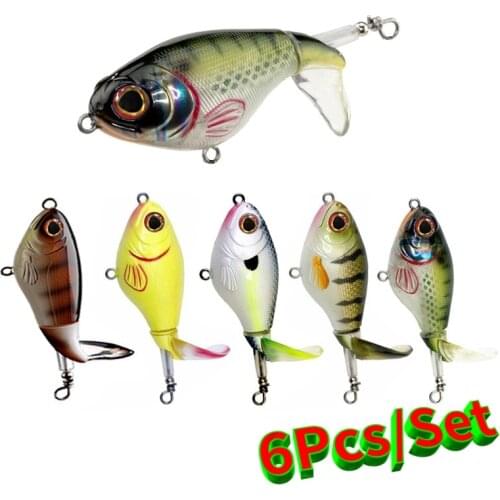 6Pcs/lot 75mm 17g Pencil lure Set Topwater spinner Fishing lures 2020 bass whopper plopper frog trolling pesca whopper plopper