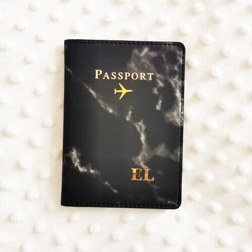 Customized Name Marble Passport Cover Women PU Leather Personalised Passport Cover with Name Passport Holder
