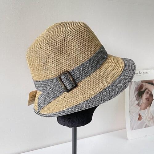 New Spring Summer Custom Style Fine Straw Fisherman Bucket Hats For Women Female Summer Basin Cap Beach Hat Sombrero Playa Mujer