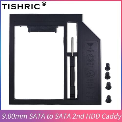 TISHRIC 9mm Hdd Caddy SATA 3.0 Optical Bay For Laptop CD-ROM DVD-ROM External Hard Drive Enclosure Caddy SSD HD Box Adapter Case