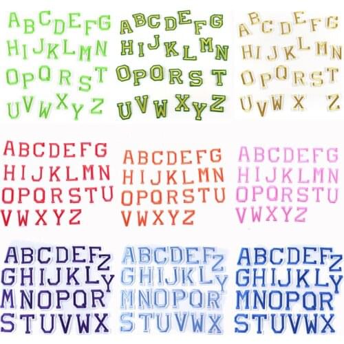 Prajna Letter Patch A-Z English Alphabet Patch Iron On Embroidered Patches For Clothes Stripes Sticker Kids Name Applique Badge