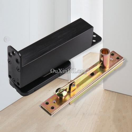 Fast Shipping 2Set Heavy Duty Door Pivot Hinges Hydraulic Buffer 90° Positioning Hidden Furniture Pivot Hinges Install Up & Down