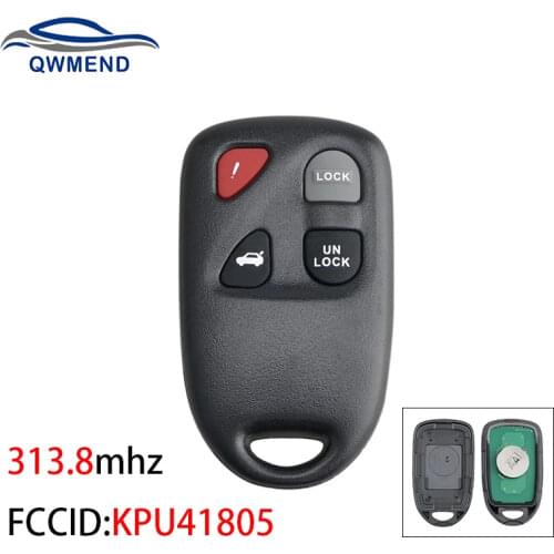 BHKEY KPU41805 Car Remote Key for Mazda 6 2003 2004 2005 Smart Car key Fob 313.8mhz 4 Buttons for Mazda Keys