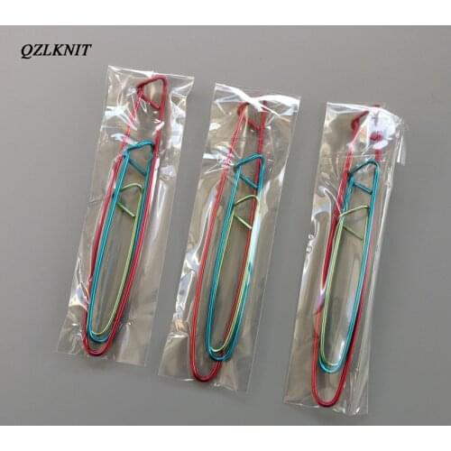 QZLKNIT Aluminum anti release pin Marker Stitch Holder Needle Clip Knitting Crochet Locking Weaving DIY Sewing Tools accessory
