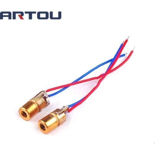 10PCS 650nm 6mm 3V 5mW Adjustable Laser Dot Diode Module Red Copper Head