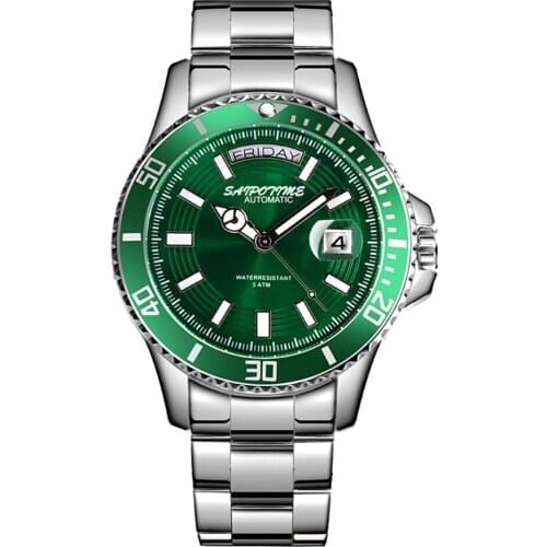 SAIPOTIME Top Brand Luxury Men Watches Automatic Watch Man Stainless Steel Waterproof Business Sport Clock Mechanical Wristwatch