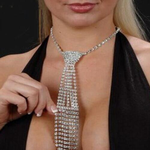 Luxury Rhinestone Bow Tie Ladies Sexy Retro Style Fashion Shiny All-match Tassels Wedding Party Bride Accessories Necklace Ties