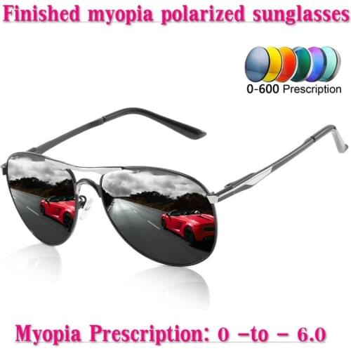 2019 Custom Made Myopia Minus Prescription Polarized Lens Sunglasses Men Designer Vintage Driving Sun Glasses Male Goggles NX