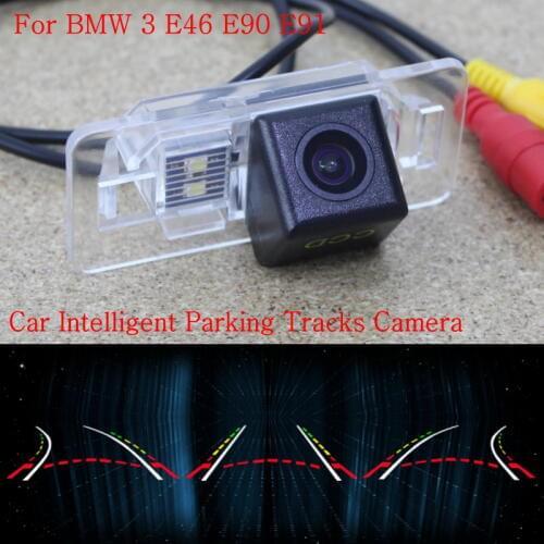 Lyudmila Car Intelligent Parking Tracks Camera FOR BMW 3 E46 E90 E91 / Back up Reverse Camera / Rear View Camera / HD CCD