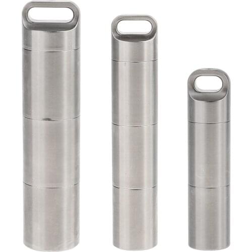 Waterproof Stainless Steel Pill Holder Case Mini Pocket Tablet Box Vitamin Container with Discrete Layers