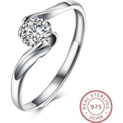 100% Real S925 Silver Rings for Women Wedding 925 Sterling Silver CZ Zircon Bridal Rings Lady Casual Finger Wears Fine Jewelry