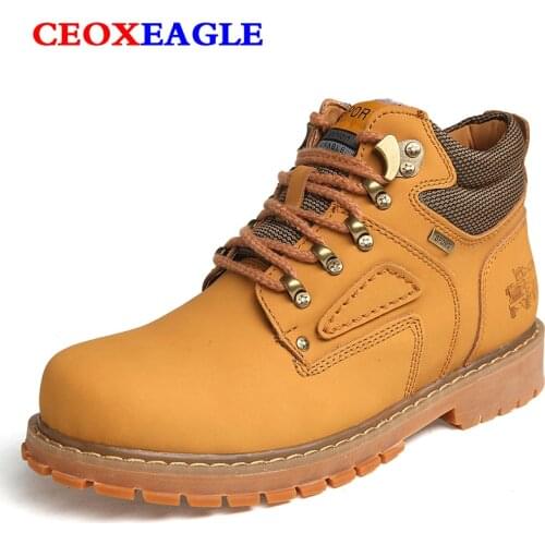 Genuine Leather Winter Shoes Men Shoes Warm Men Boots Camouflage Military Boots Male Shoes Adult Snow Boots Mens Winter Footwear