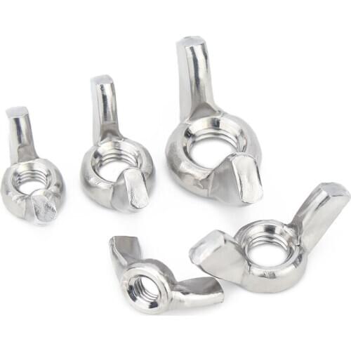 1/5PCS A4 Stainless Steel Butterfly Nut M3 M4 M5 M6 M8 M10 Ears Nuts Handle Hand Screw