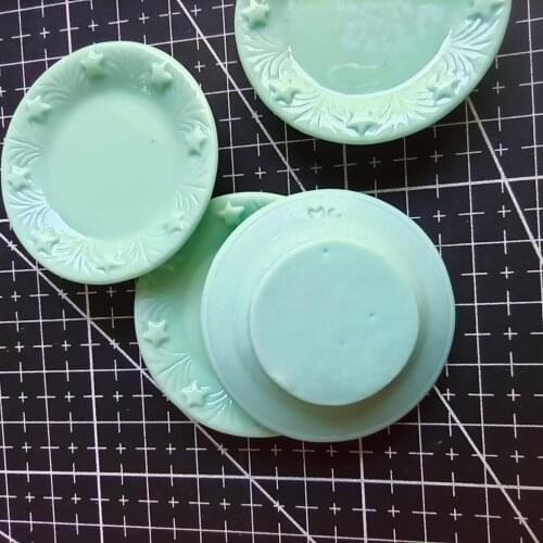 1pcs/lot Resin light blue plate with star 42mm kawaii cabochons DIY christmas decorations A009-2