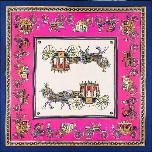 100cm 100% Silk Scarf Women Square Scarves Neckerchief Horse Print Female Foulard Silk Hijab Lady Bufandas Shawls Wrap Bandana