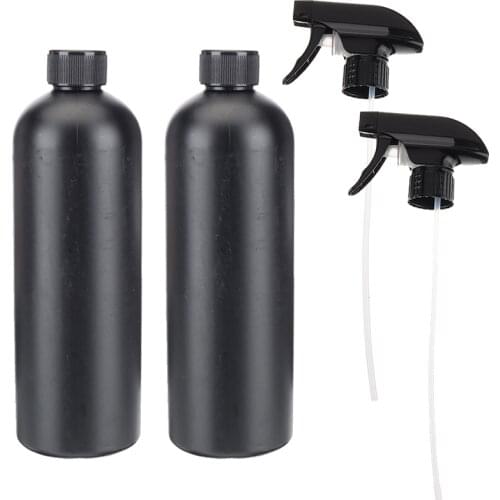 2Pcs/Set Black Plastic Spray Bottles Cleaning Garden Bottle Sprayer Leakproof Reusable Watering Sprayer Bottles Portable