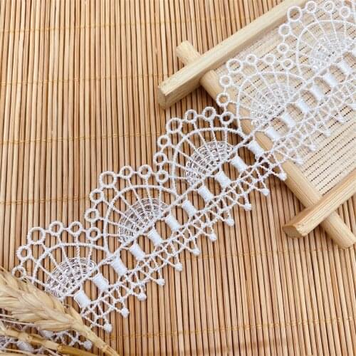 20yards/Pack Ivory White Water-Soluble Lace Trim Sequins Polyester DIY Lady Dress Sewing Material Free Shipping