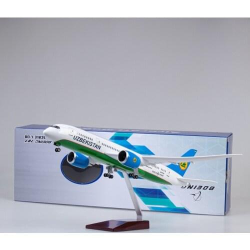 43CM Diecast 1/130 SCale 787 B787 Zbek Airlines Aviation Aircraft Model Airliner Boys Toys Plane Collection Gifts Display Show