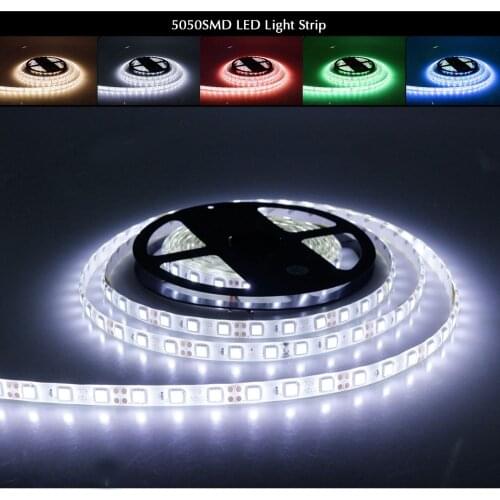 5M RGB Led Strip 5050 SMD Waterproof IP65 IP20 DC 12V 60Leds / M Fita Flexible Ribbon String Led Tape Lamp For Christmas Holiday