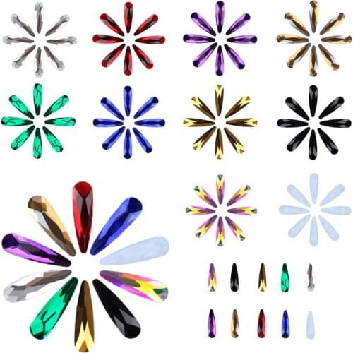 5000pcs 3D Nail Art Rhinestones Drop Elongated Glass Diamond Jewelry Decoration