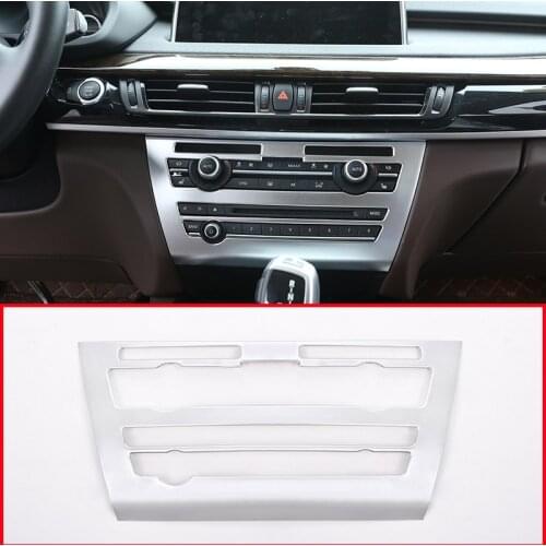 ABS Chrome Matte Center Console Volume Control Panel Cover Trim For BMW X5 F15 2014-2018 Car Accessories