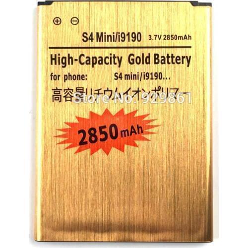 New High Quality 2850mAh Gold battery For Samsung GALAXY S4 Mini I9190 I9192 I9195 I9198 S4Mini Battery 4 pins