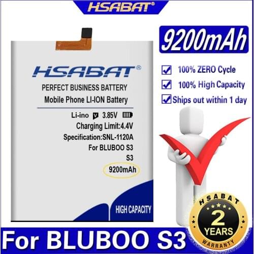 HSABAT S3 9200mAh Top Capacity Battery for BLUBOO S3 Smart Phone Batteries