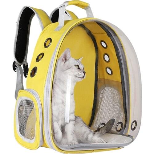 Free Shipping Cat Bag Breathable Portable Pet Carrier Bag Outdoor Travel Backpack For Cat And Dog Transparent Space Pet Backpack