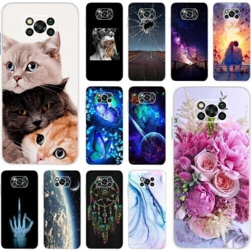 Poco X3 Cover Case For Xiaomi Mi POCO X3 2020 Flower Cats Phone Cases 6.67" For Coque Xiaomi Poco X 3 PocoX3 NFC Soft TPU Fundas