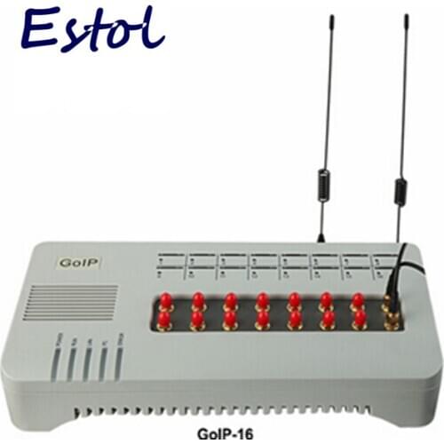 DBL 16 SIM Cards GOIP16 Quad band sms VOIP GSM Gateway 16 Channels GOIP 16 IMEI change sim bank GOIP-16 long antenna Routes