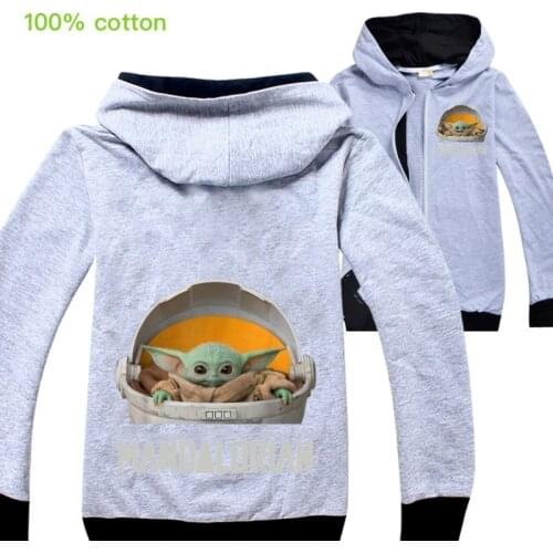 2022 Baby Yodaa Hoodies Boys Clothes Cap Sweatshirts Spring Pure Cotton Kids Top Girls Sport Outfit Children Coat Cotton Jacket