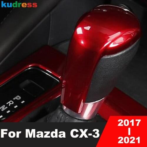 For Mazda CX3 CX-3 2017 2018 2019 Carbon Fiber Gear Shift Knob Head Frame Cover Trim Car Styling Interior Accessories