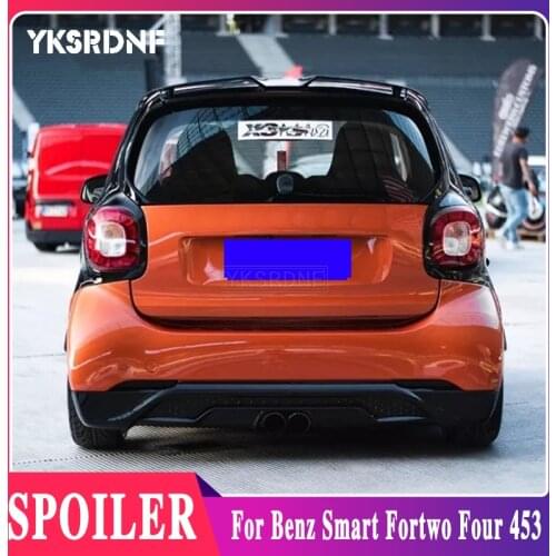 For Merced-Benz Smart Fortwo Fourfour 453 Spoiler 2015-2018 Carbon Fiber Rear Roof Spoiler Wing Trunk Lip Boot Cover Car Styling