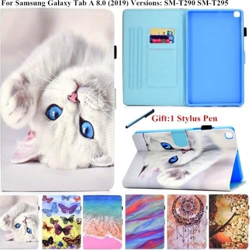 For Samsung Galaxy Tab A 8 A8 inch 2019 Case Cute Cat Butterfly Painted Tablet Shell for Samsung SM T290 T295 Case Cover Kids