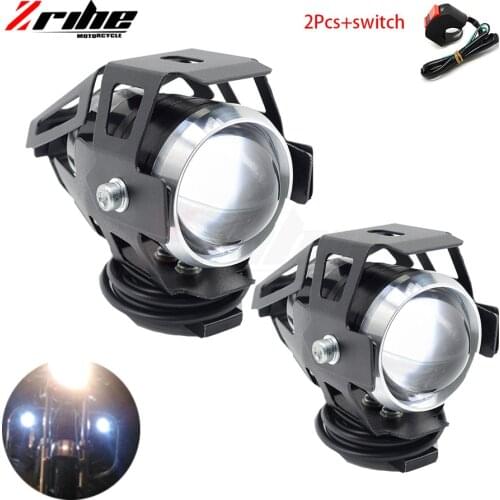 For yamah bmw honda ducati kawasaki 2PCS 125W motorcycle headlights auxiliary lamp U5 led spotlight 12V DRL spot head lights