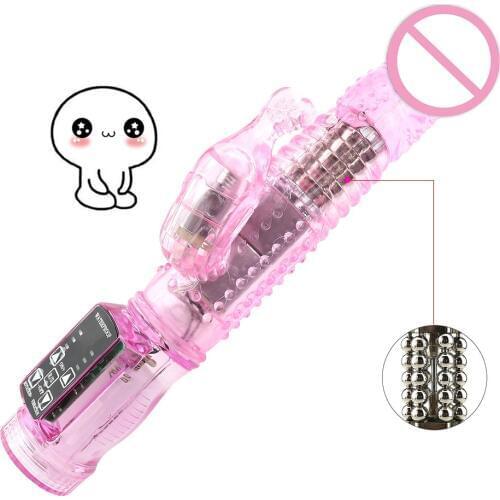 Dual Motor Dildo Vibrator 10 Speeds Vibration Modes Rotation Beads Sex Toy For Women G Spot Vagina Massager Clitoris Stimulator