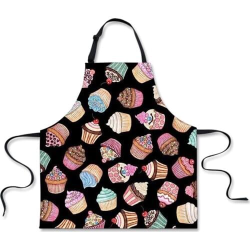 Cartoon Cake Pattern Woman Kitchen Apron Women Cute Kids Apron Adjustable Aprons for Boys Girls Children Bib Apron