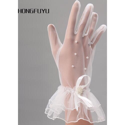 HONGFUYU Wedding Lace Gloves