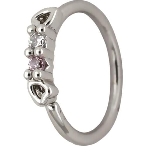 JHJT Nose Ring Piercing 316L Surgical SS Nose Ear Cartiliage Female Earing Body Jewelry Red CZ Nose Hoop Helix Piercings 20g