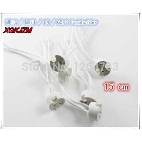 15cm G4 / G5.3 / GU5.3 / G6.35 / G5.3 ceramic lamp base MR11 / MR16 led spotlight socket lamp holder 20pcs / lot free shipping