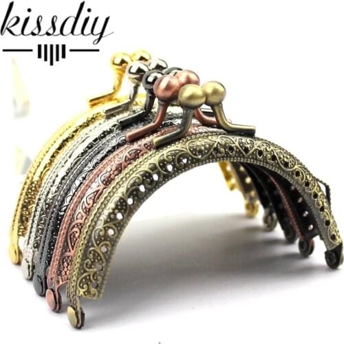 KISSDIY 20pcs/lot DIY 8.5cm Elegant Press Mixed Color Metal Purse Frame Handle for Bag Sewing Craft Tailor Sewer