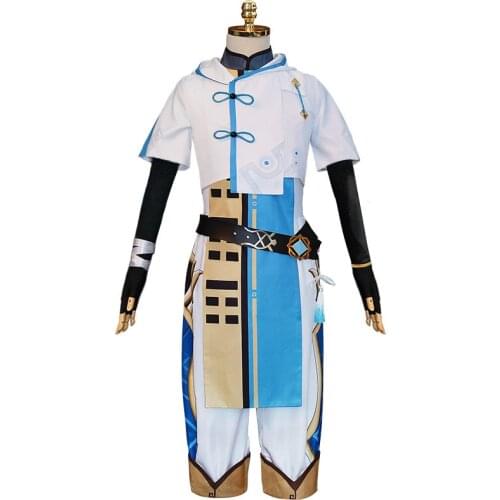 Game Genshin Impact Chongyun Cosplay Costumes Set Jacket Lining Shorts Accessories Adult Unisex Suit